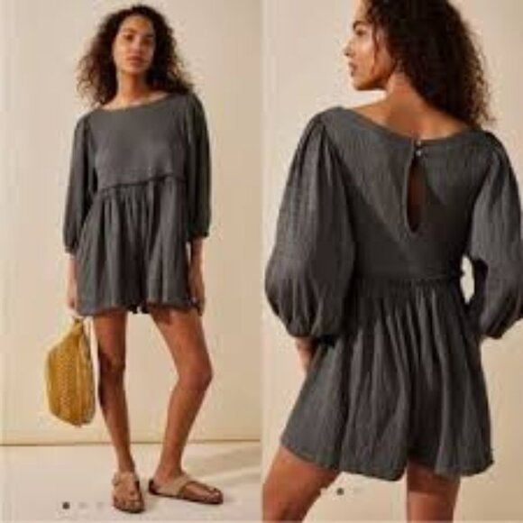 Free People Beyond Obsessed Romper Gray XS - Picture 1 of 13